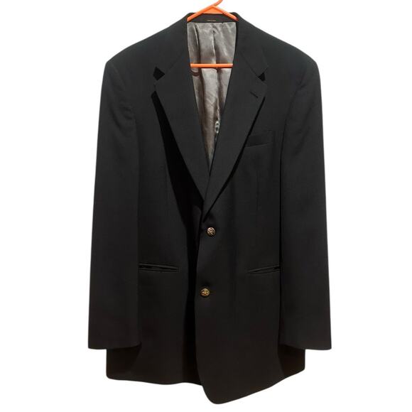 Jack Nicklaus Tournament Series Mens 44L Gold Button Black Blazer Sport Coat USA - Picture 7 of 7
